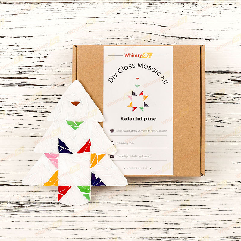 White Christmas Tree Glass Mosaic Kit
