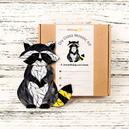 A standing raccoon Glass Mosaic Kit-Ships on 8/10
