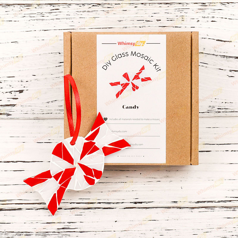 Peppermint Candy Christmas Ornaments Glass Mosaic Kit