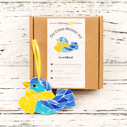 Cowl Bird Christmas Ornaments Glass Mosaic Kit