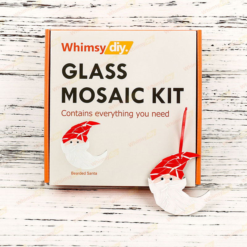 Bearded Santa Ornaments Glass Mosaic Kit