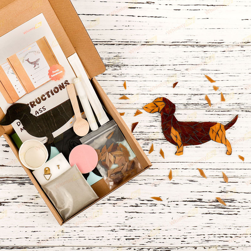 Dachshund Style 1 Glass Mosaic Kit