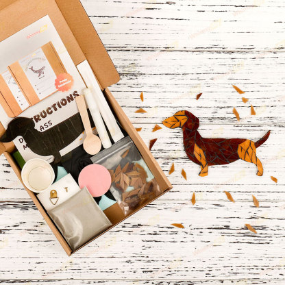 Dachshund Style 1 Glass Mosaic Kit