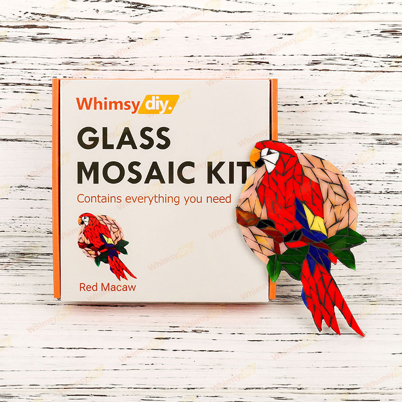 Red Macaw Glass Mosaic Kit