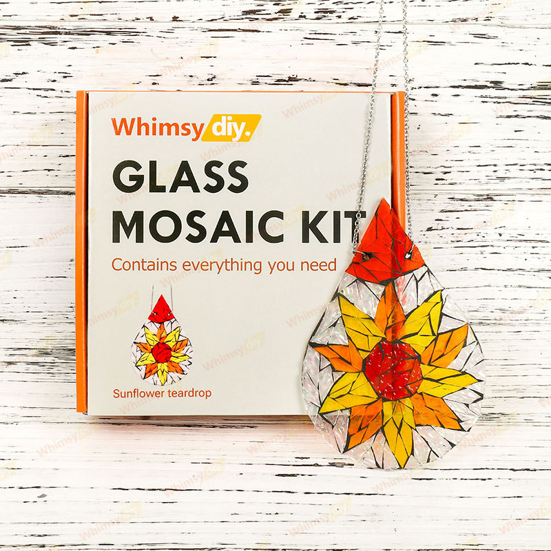 Whimsy DIY Sunflower Teardrop Glass Mosaic Kit Puzzles