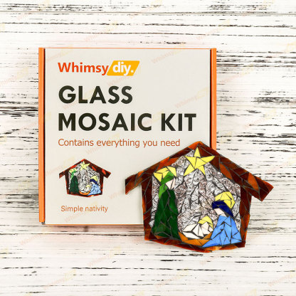 Whimsy DIY Simple Nativity Glass Mosaic Kit Puzzles