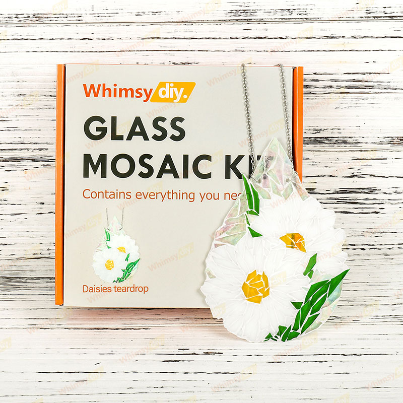Whimsy DIY Daisies Teardrop Glass Mosaic Kit Puzzles