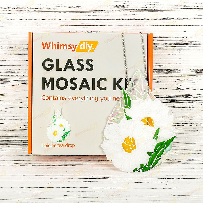 Whimsy DIY Daisies Teardrop Glass Mosaic Kit Puzzles