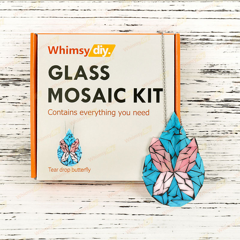 Whimsy DIY Tear Drop Butterfly Glass Mosaic Kit Puzzles