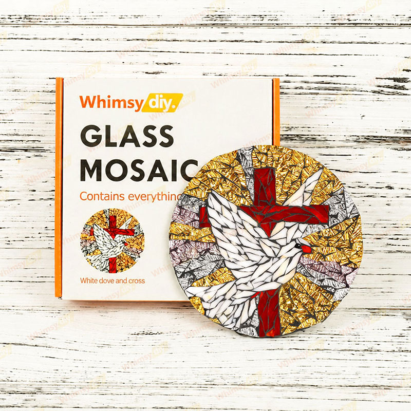 Whimsy DIY The White Dove and the Cross Glass Mosaic Kit Puzzles