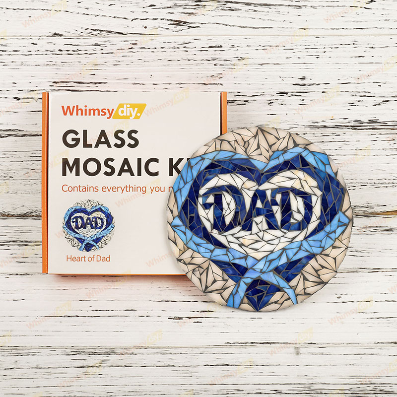 Whimsy DIY Heart of Dad Glass Mosaic Kit Puzzles