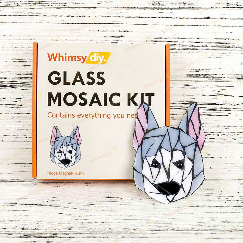 Whimsy DIY Fridge Magnet- Husky Glass Mosaic Kit Puzzles