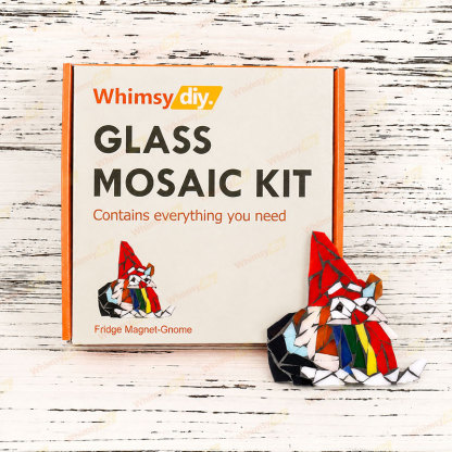 Whimsy DIY Fridge Magnet- Gnome Glass Mosaic Kit Puzzles