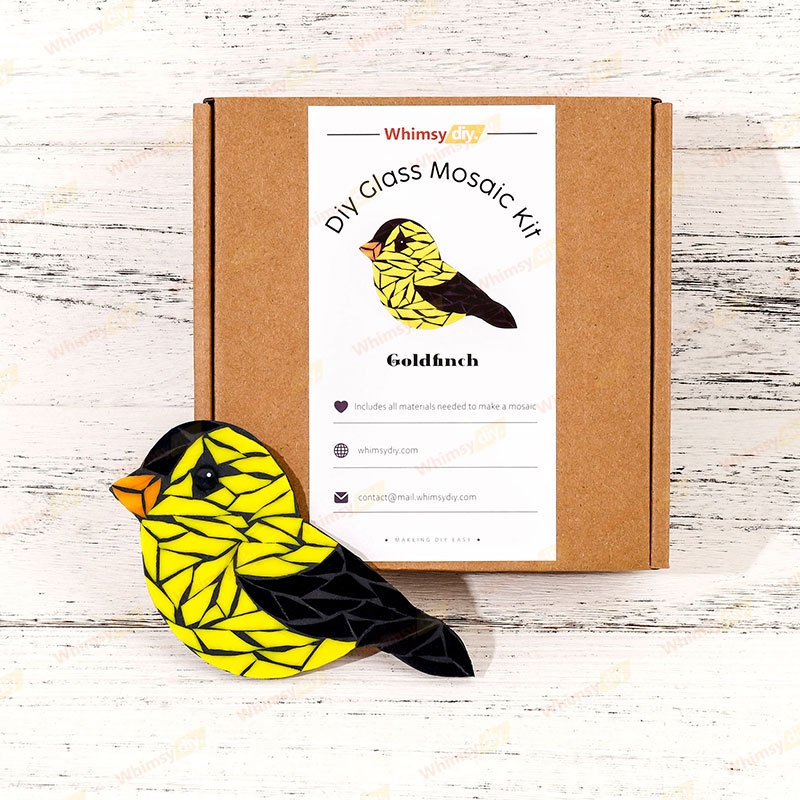 Goldfinch Glass Mosaic Kit | DIY Arts & Crafts Kit for Adults