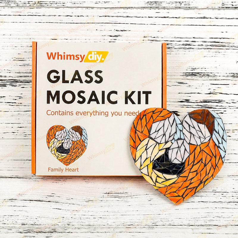 Whimsy DIY Family Heart Glass Mosaic Kit Puzzles