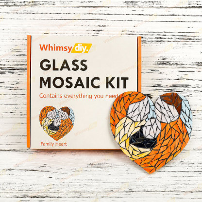 Whimsy DIY Family Heart Glass Mosaic Kit Puzzles