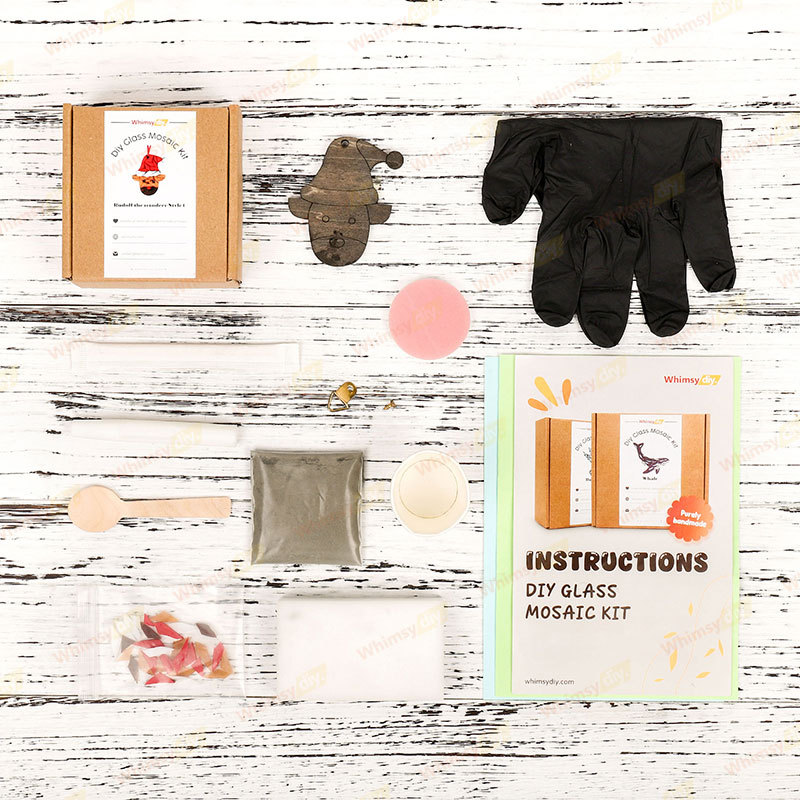 Rudolf The Reindeer Christmas Ornaments Glass Mosaic Kit -Style 1