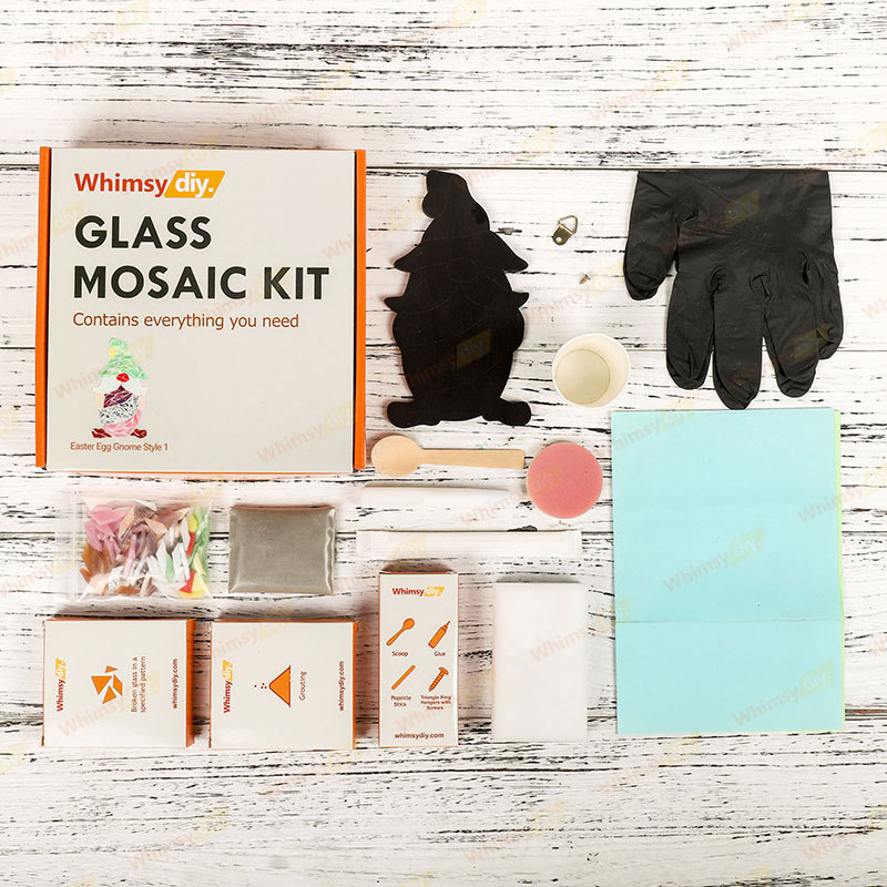 Whimsy DIY Easter Egg Gnome Style 1 Glass Mosaic Kit Puzzles