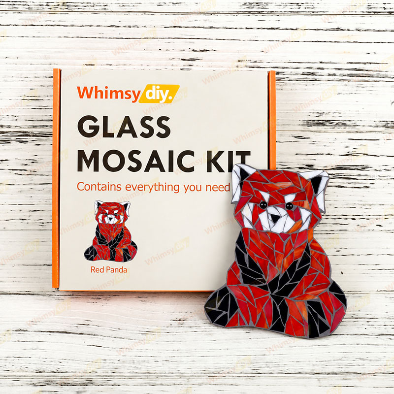 Whimsy DIY Red Panda Glass Mosaic Kit Puzzles