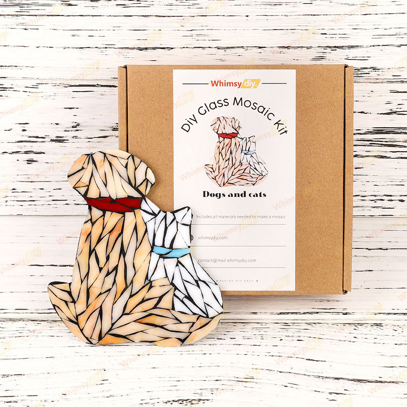 Dog and Cat Stained Glass Mosaic Kit