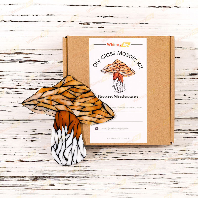 Brown Mushroom Stained Glass Mosaic Kit