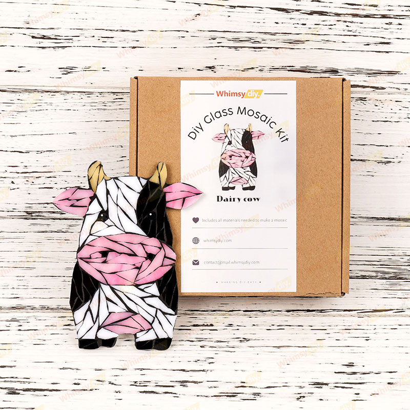 Cow Stained Glass Mosaic Kit