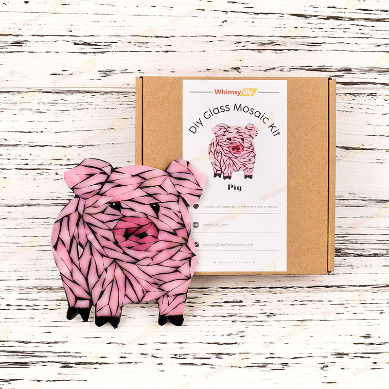 Pig Stained Glass Mosaic Kit