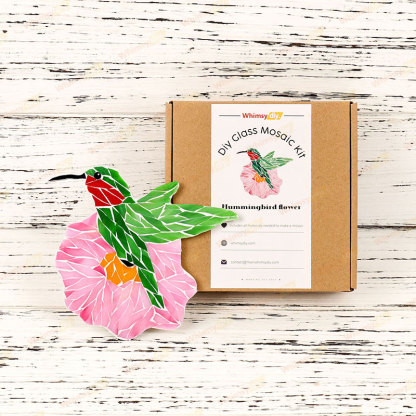 Hummingbird Flower Glass Mosaic Kit
