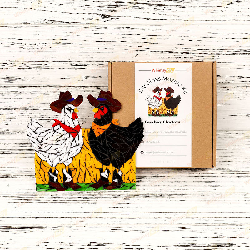 Cowboy Chicken Glass Mosaic Kit
