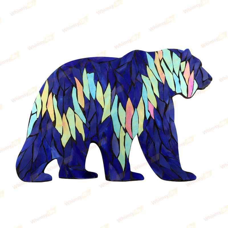 Northern Lights Bear Glass Mosaic Kit | DIY Arts & Crafts Kit for Adults