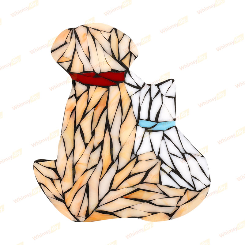 Dog and Cat Stained Glass Mosaic Kit