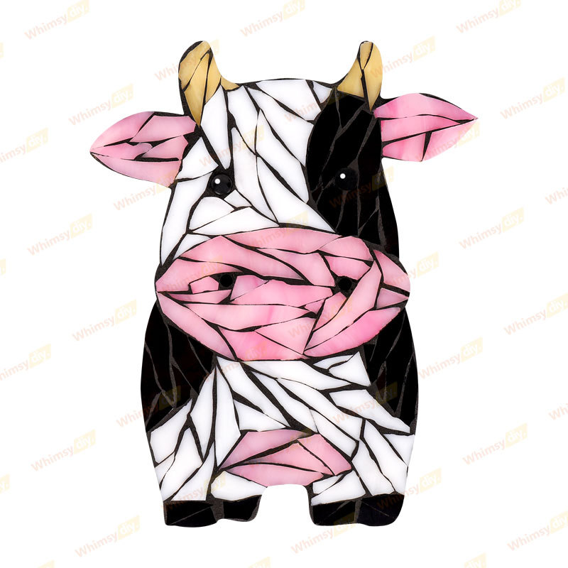 Cow Stained Glass Mosaic Kit