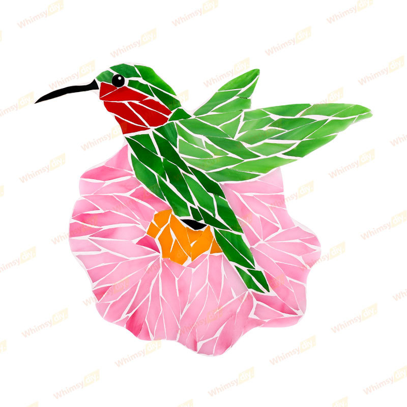 Hummingbird Flower Glass Mosaic Kit