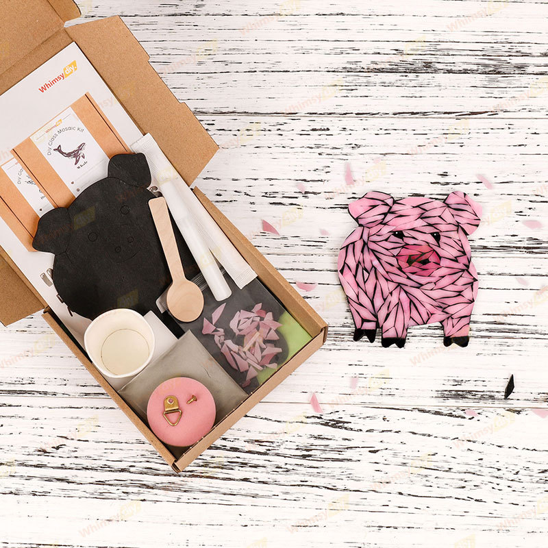 Pig Stained Glass Mosaic Kit