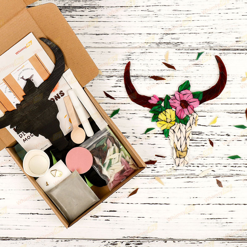 cow Skull Glass Mosaic Kit