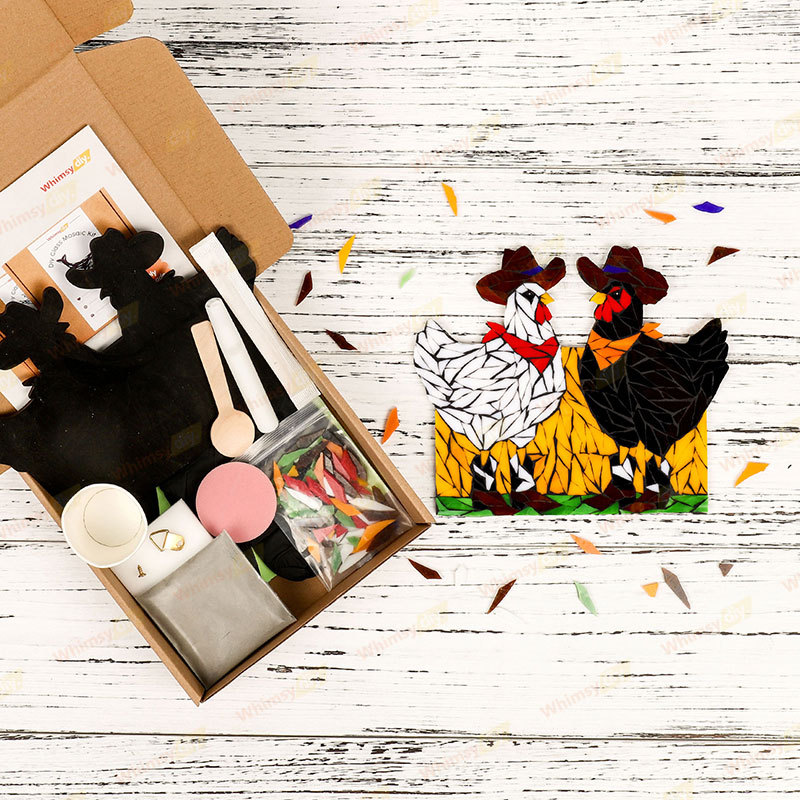 Cowboy Chicken Glass Mosaic Kit