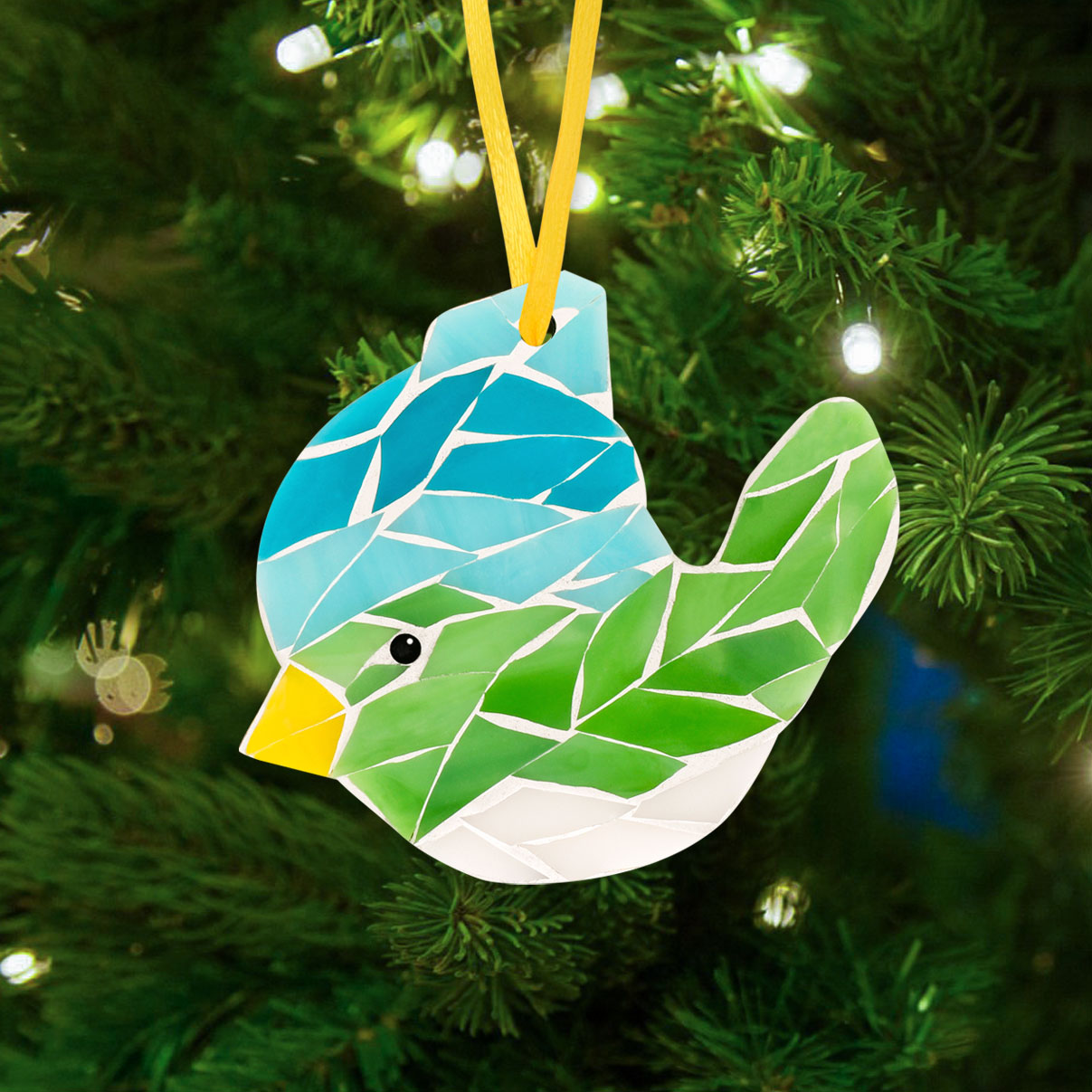 Winter Birds Christmas Ornaments Glass Mosaic Kit- Style 2