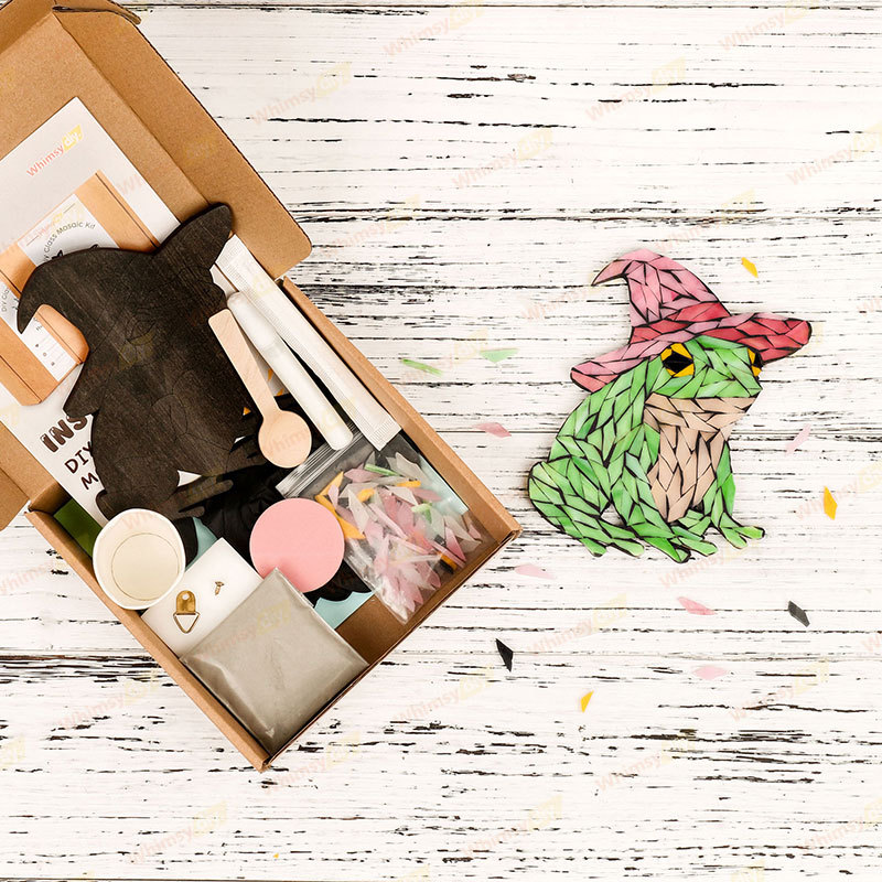 Pink Hat Frog Glass Mosaic Kit