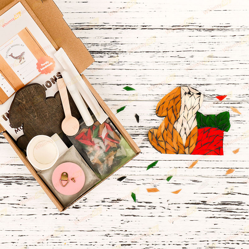 Christmas Bunny Ornament Glass Mosaic Kit