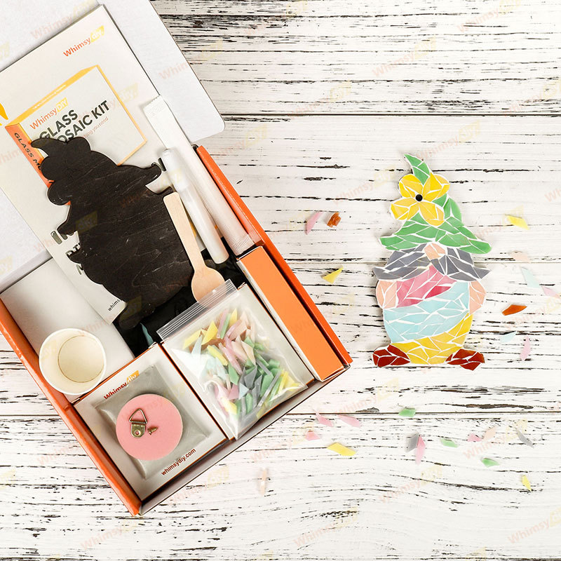 Whimsy DIY Easter Egg Gnome Style 2 Glass Mosaic Kit Puzzles