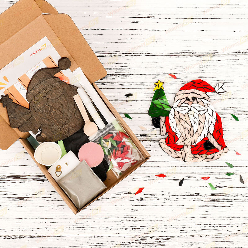 Santa Suncatcher Style 2 Glass Mosaic Kit