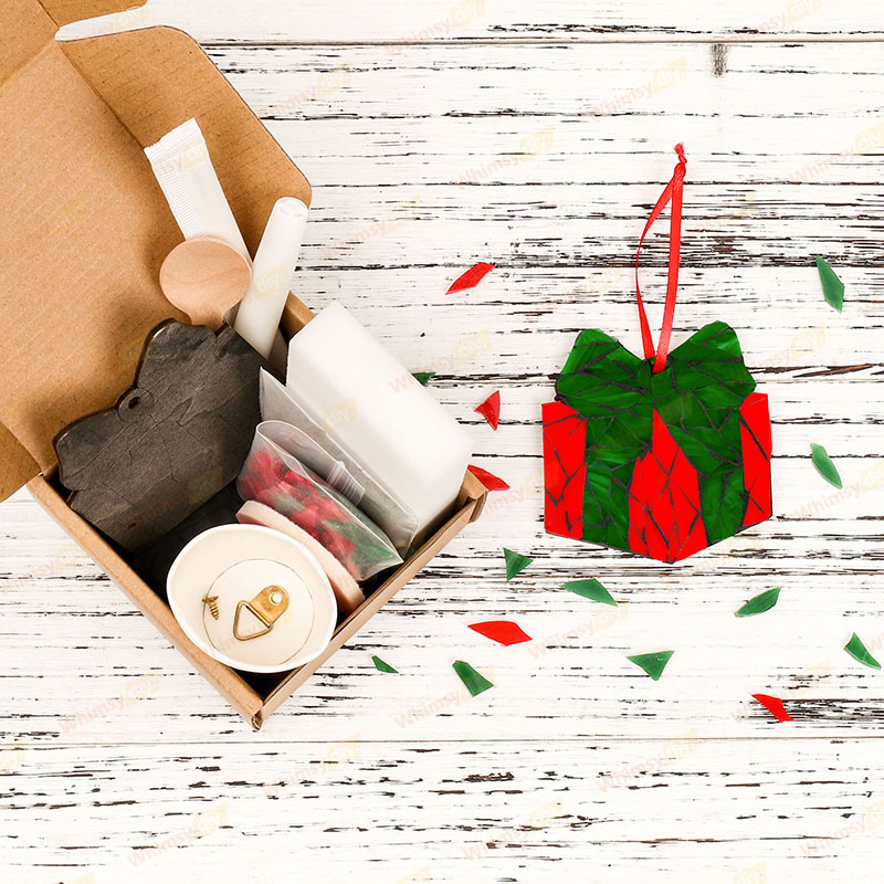 Gift Box Christmas Ornaments Glass Mosaic Kit