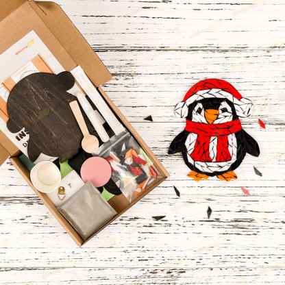 Christmas Penguin Glass Mosaic Kit