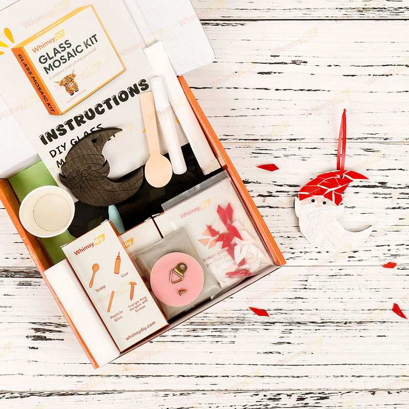 Bearded Santa Ornaments Glass Mosaic Kit