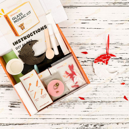 Bearded Santa Ornaments Glass Mosaic Kit