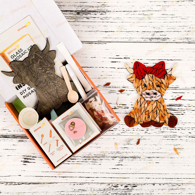 Cute Highland Cow Glass Mosaic Kit