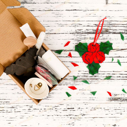 Holly Berry Glass Mosaic Kit