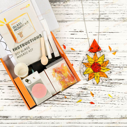 Whimsy DIY Sunflower Teardrop Glass Mosaic Kit Puzzles