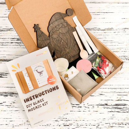 Santa Suncatcher Style 2 Glass Mosaic Kit