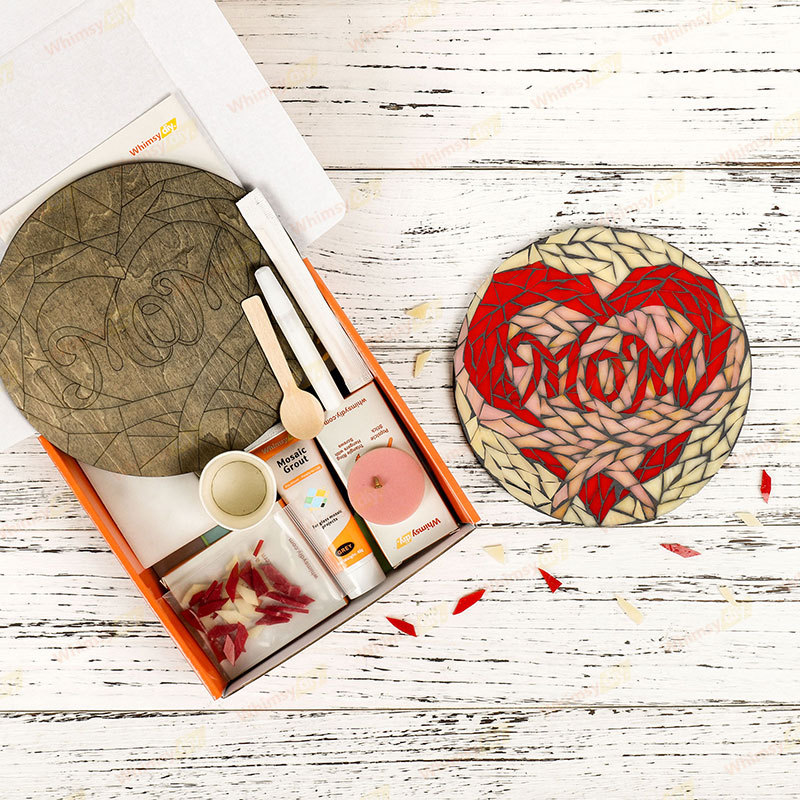 Whimsy DIY Heart of Mom Glass Mosaic Kit Puzzles